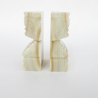 White Marble Onyx Tiki Bookends