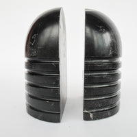 Black and white marble Soapstone Granite Jadeite bullet bookends vintage antique