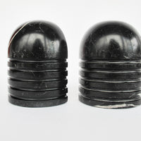 Black and white marble Soapstone Granite Jadeite bullet bookends vintage antique