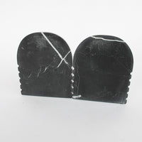 Black and white marble Soapstone Granite Jadeite bullet bookends vintage antique