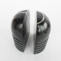 Black and white marble Soapstone Granite Jadeite bullet bookends vintage antique