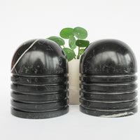 Black and white marble Soapstone Granite Jadeite bullet bookends vintage antique