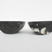 Curved Minimalist Black Marble Bullet Bookends