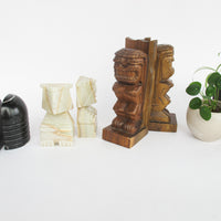Tiki Monkeypod Wood Bookends Explorers Cove Hawaii