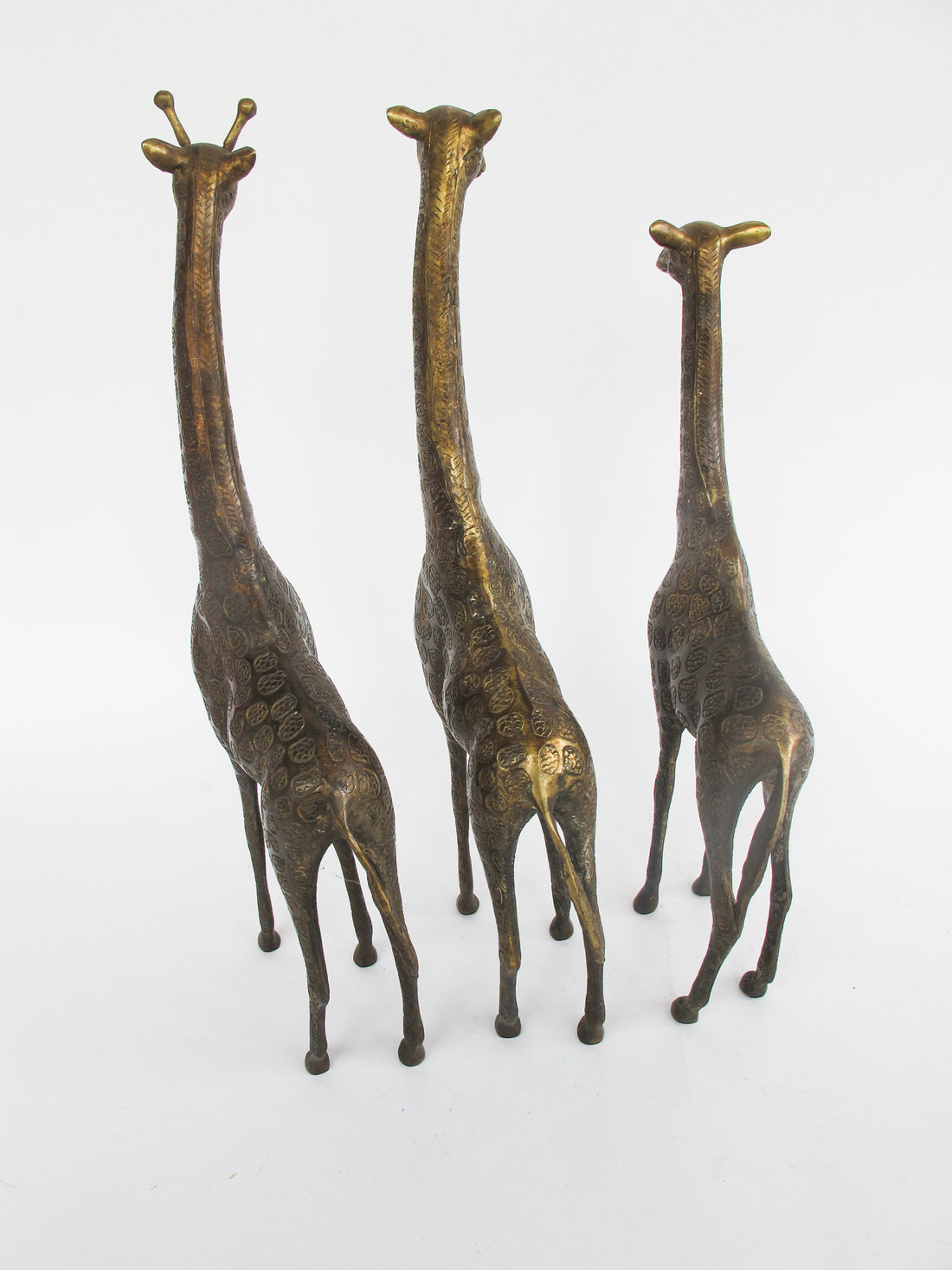 Set of 3 Brass Giraffes