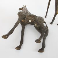 Set of 3 Brass Giraffes