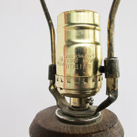 Set of 2 Wood Carved Elephant Base Lamps