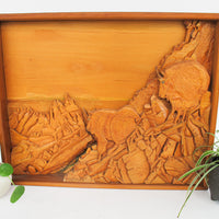Carved Mountain Ram Wood Wall Art from Canada (Large and Small Sold Separately)