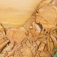 Carved Mountain Ram Wood Wall Art from Canada (Large and Small Sold Separately)