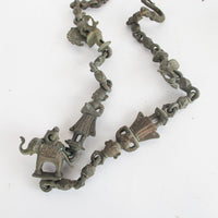 Cast Bronze Figures Elephant Chain
