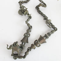 Cast Bronze Figures Elephant Chain