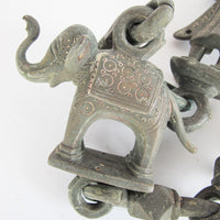 Cast Bronze Figures Elephant Chain