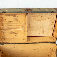Green Metal Trunk With Wood and Leather