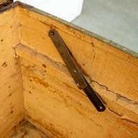 Green Metal Trunk With Wood and Leather