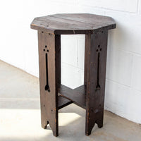 Geometric Hexagon Wood Side Table