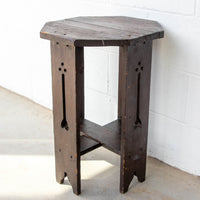 Geometric Hexagon Wood Side Table