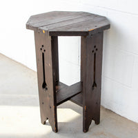 Geometric Hexagon Wood Side Table