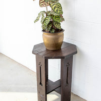 Geometric Hexagon Wood Side Table