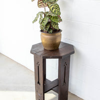 Geometric Hexagon Wood Side Table