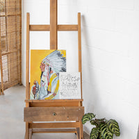 Previously Loved Rolling Wood French Style Painter Artists Easel Stand