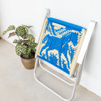 Retro Macramé Woven Folding Lawn Camp Chair