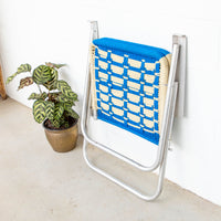 Retro Macramé Woven Folding Lawn Camp Chair