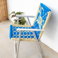 Retro Macramé Woven Folding Lawn Camp Chair