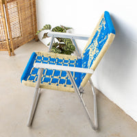Retro Macramé Woven Folding Lawn Camp Chair