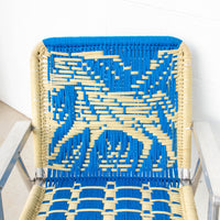 Retro Macramé Woven Folding Lawn Camp Chair
