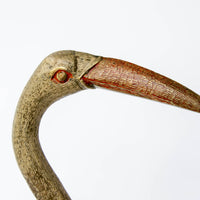Brass Enameled Crane Statue