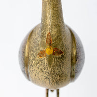 Brass Enameled Crane Statue