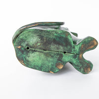 Egyptian Green Patina Guardian Dog Sculpture