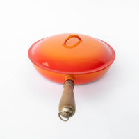 Descoware Orange Fry Pan with Lid with Rounded Handle