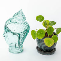 Blue Glass Buddah Head