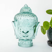 Blue Glass Buddah Head