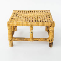 Small Woven Wicker Foot Stool from Taiwan