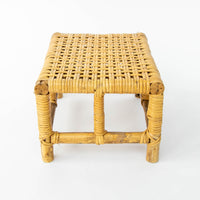Small Woven Wicker Foot Stool from Taiwan