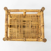 Small Woven Wicker Foot Stool from Taiwan