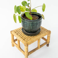 Small Woven Wicker Foot Stool from Taiwan