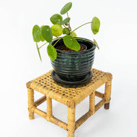 Small Woven Wicker Foot Stool from Taiwan