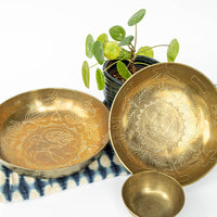 Antique Etched Brass Bowls Made in China