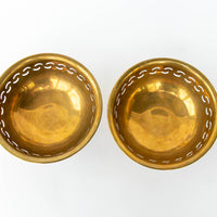 vintage Brass Pedestal Lattice Bowls