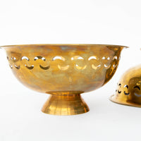 vintage Brass Pedestal Lattice Bowls