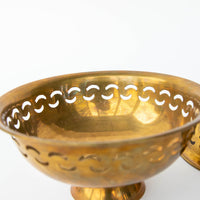 Brass Pedestal Lattice Bowls (Sold Individually)