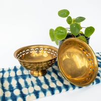 Brass Pedestal Lattice Bowls (Sold Individually)