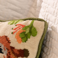 Hand Thatched Embroidery Style Giraffe Pillow