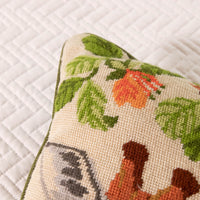 Hand Thatched Embroidery Style Giraffe Pillow