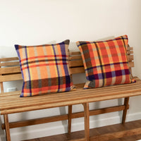 Plaid Wool Upcycled Blanket Pillows