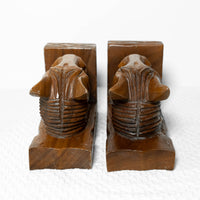 Monkey Pod Wood Horse Bookends