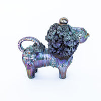Ceramic Lion Tea Pot with Shiny Blue Finish